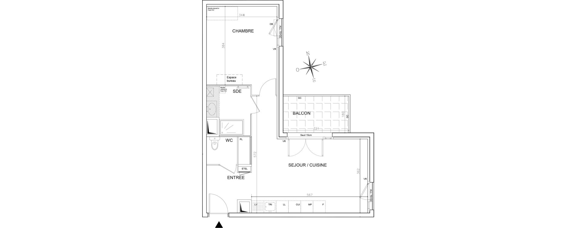 Appartement T2 de 48,85 m2 &agrave; Roussillon Centre