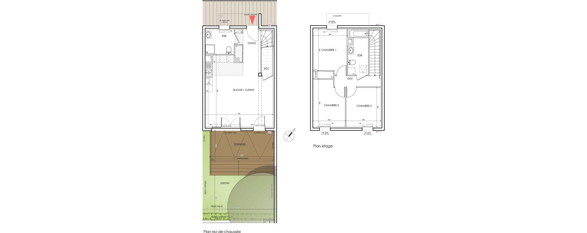 Maison T4 de 80,50 m2 &agrave; Saint-&Eacute;gr&egrave;ve Centre