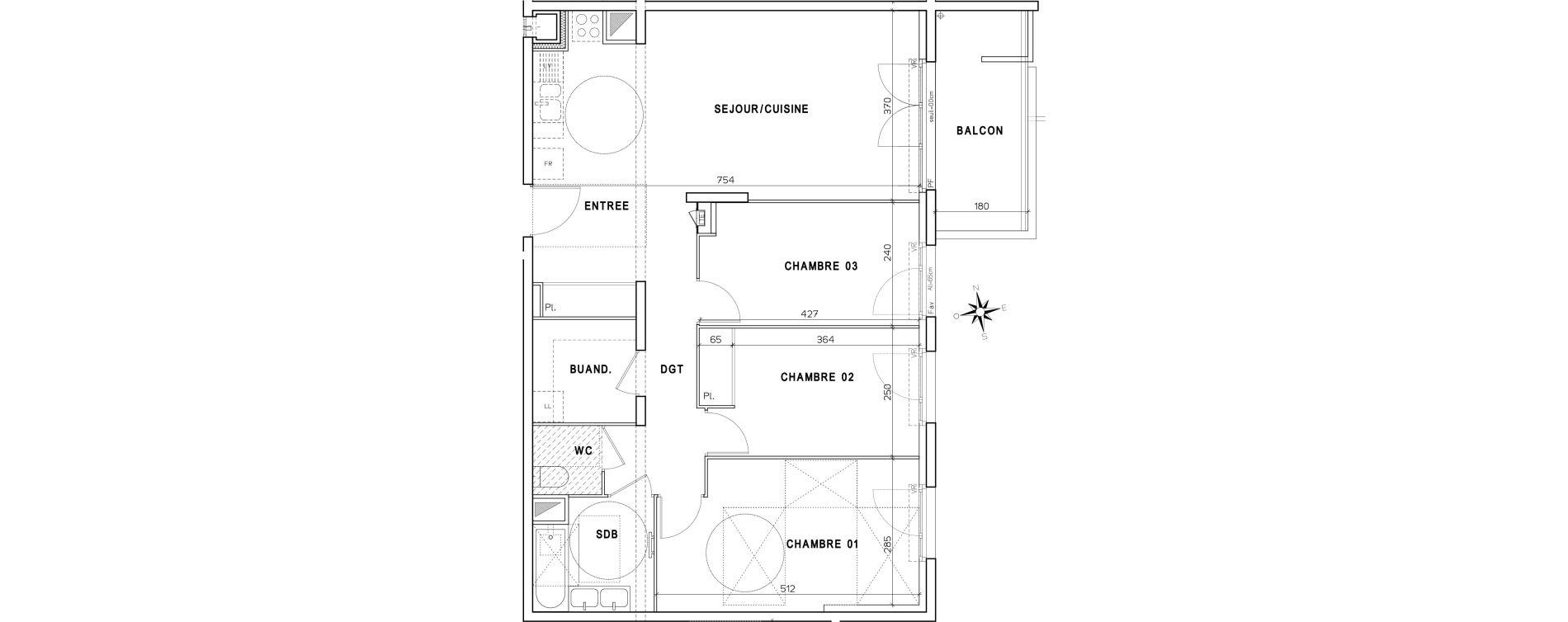 Appartement T4 de 83,75 m2 &agrave; Saint-Martin-Le-Vinoux Centre