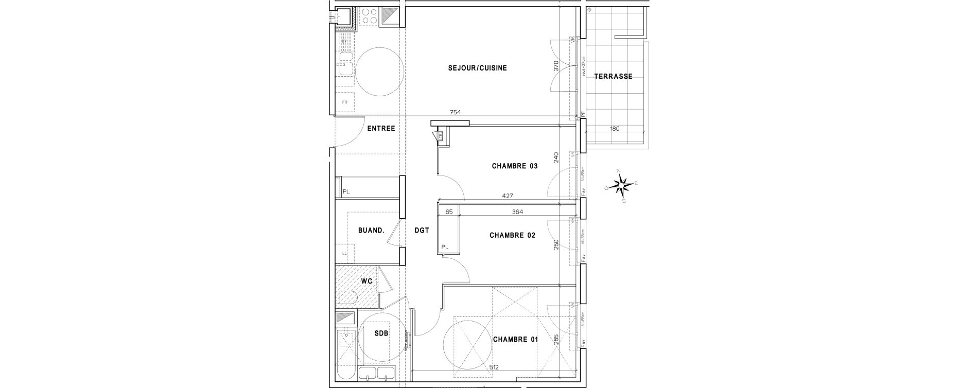 Appartement T4 de 83,75 m2 &agrave; Saint-Martin-Le-Vinoux Centre
