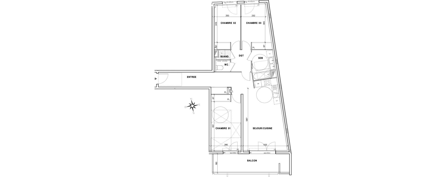 Appartement T4 de 87,12 m2 &agrave; Saint-Martin-Le-Vinoux Centre