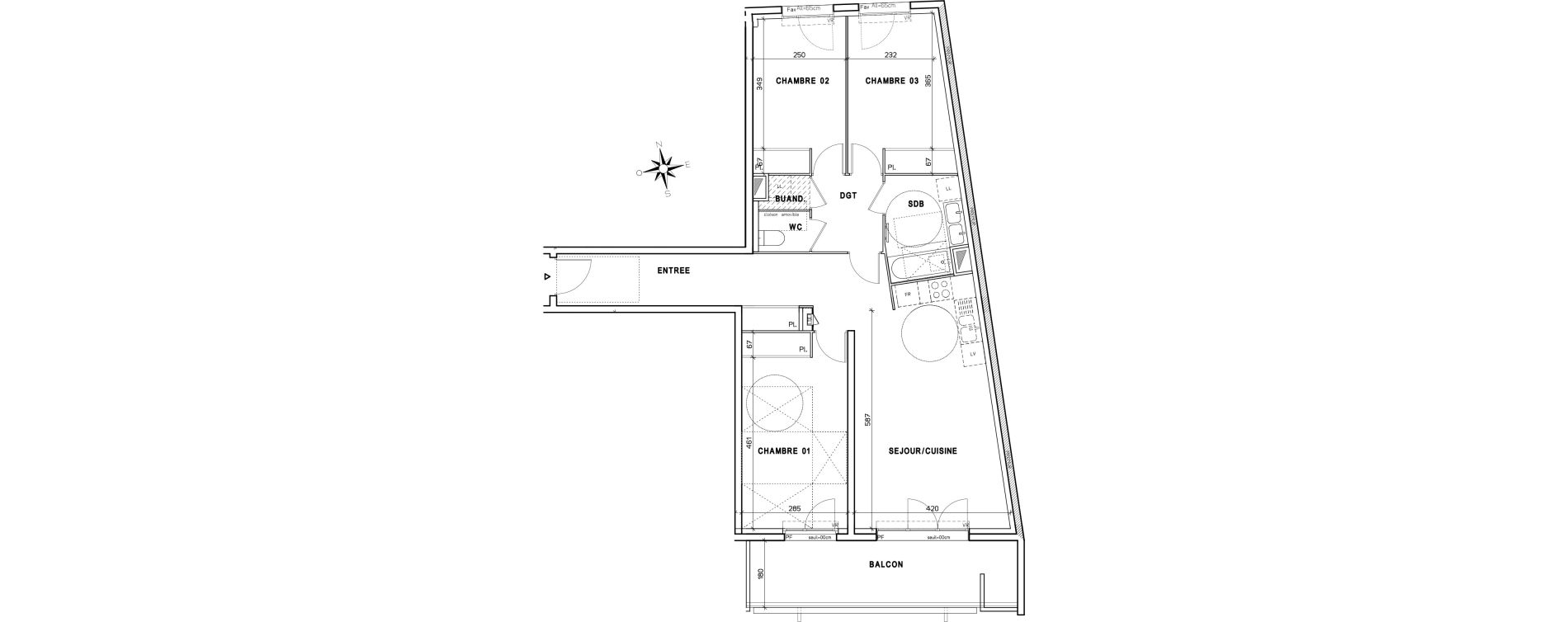 Appartement T4 de 87,12 m2 &agrave; Saint-Martin-Le-Vinoux Centre