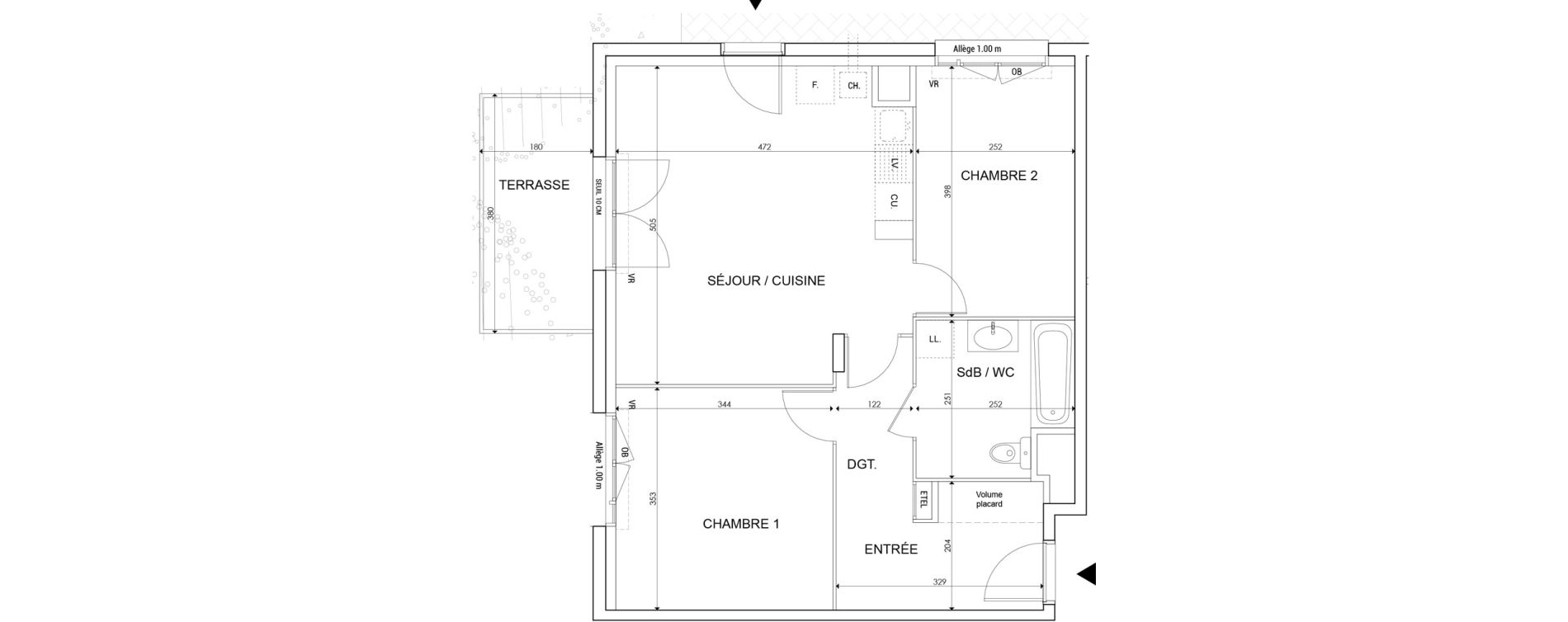 Appartement T3 de 59,40 m2 &agrave; Saint-Maurice-L'Exil Centre