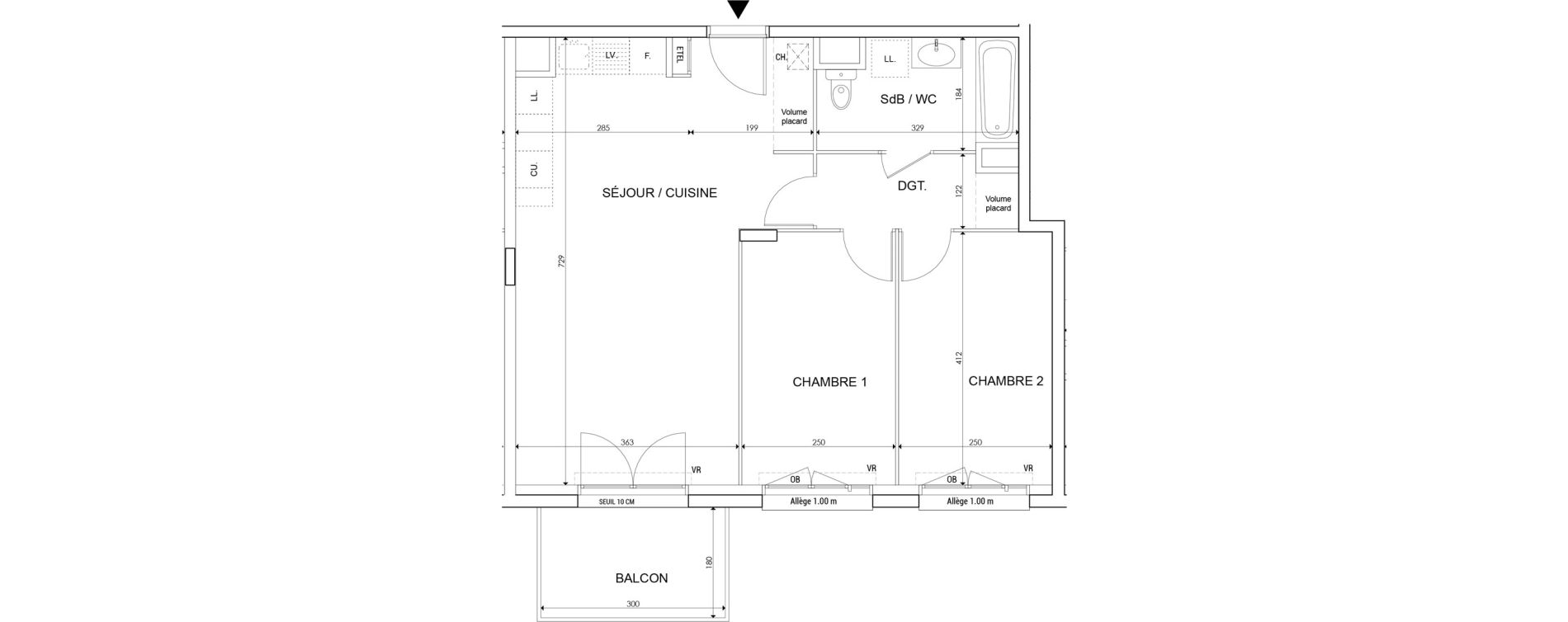 Appartement T3 de 59,30 m2 &agrave; Saint-Maurice-L'Exil Centre