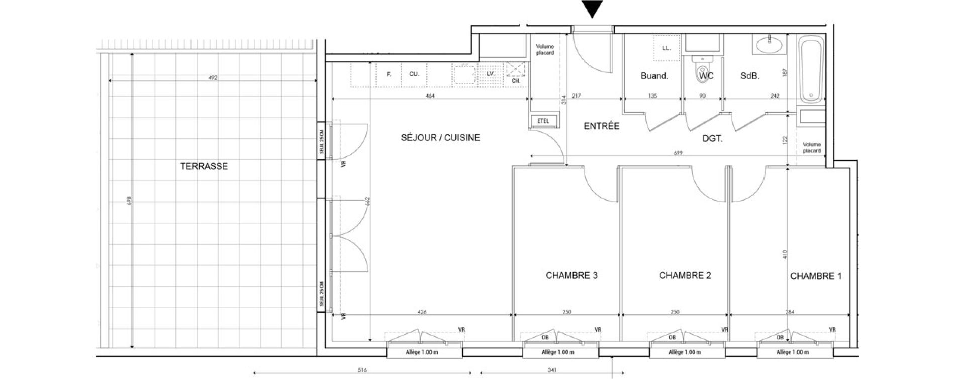 Appartement T4 de 81,40 m2 &agrave; Saint-Maurice-L'Exil Centre