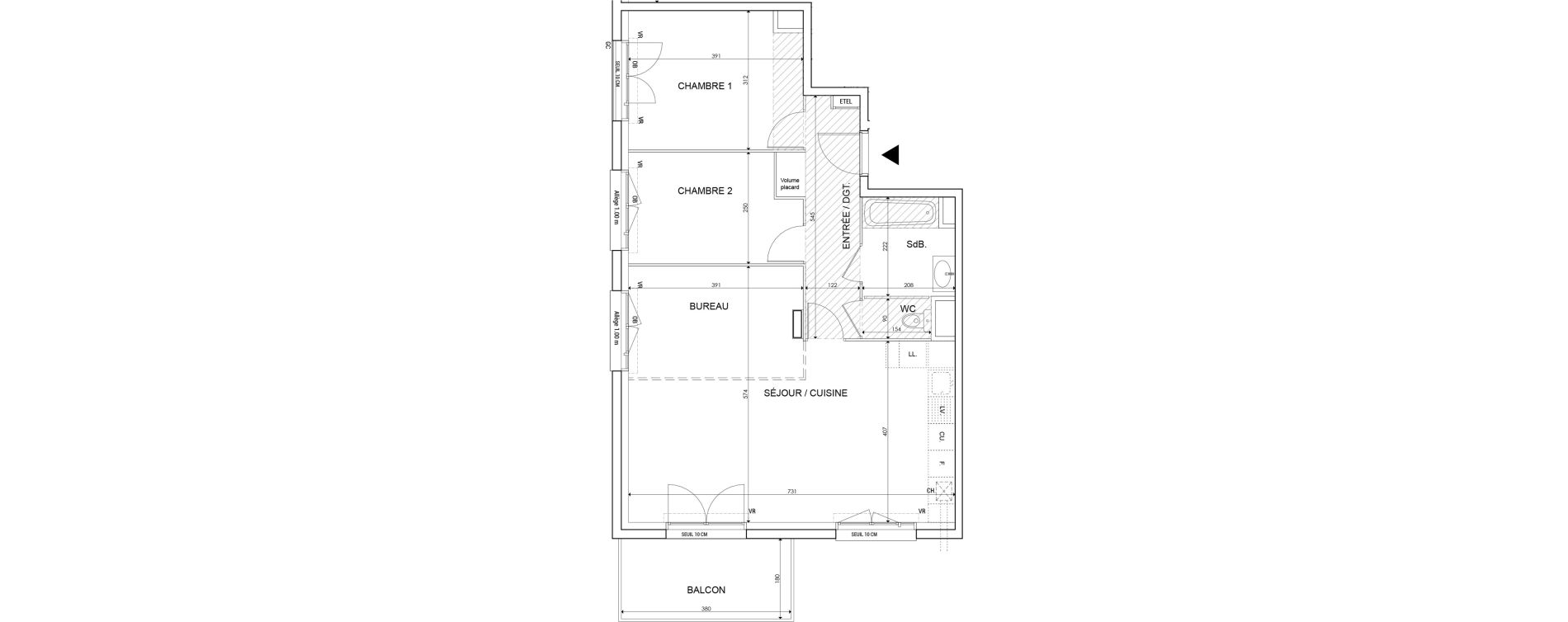 Appartement T4 de 69,50 m2 &agrave; Saint-Maurice-L'Exil Centre