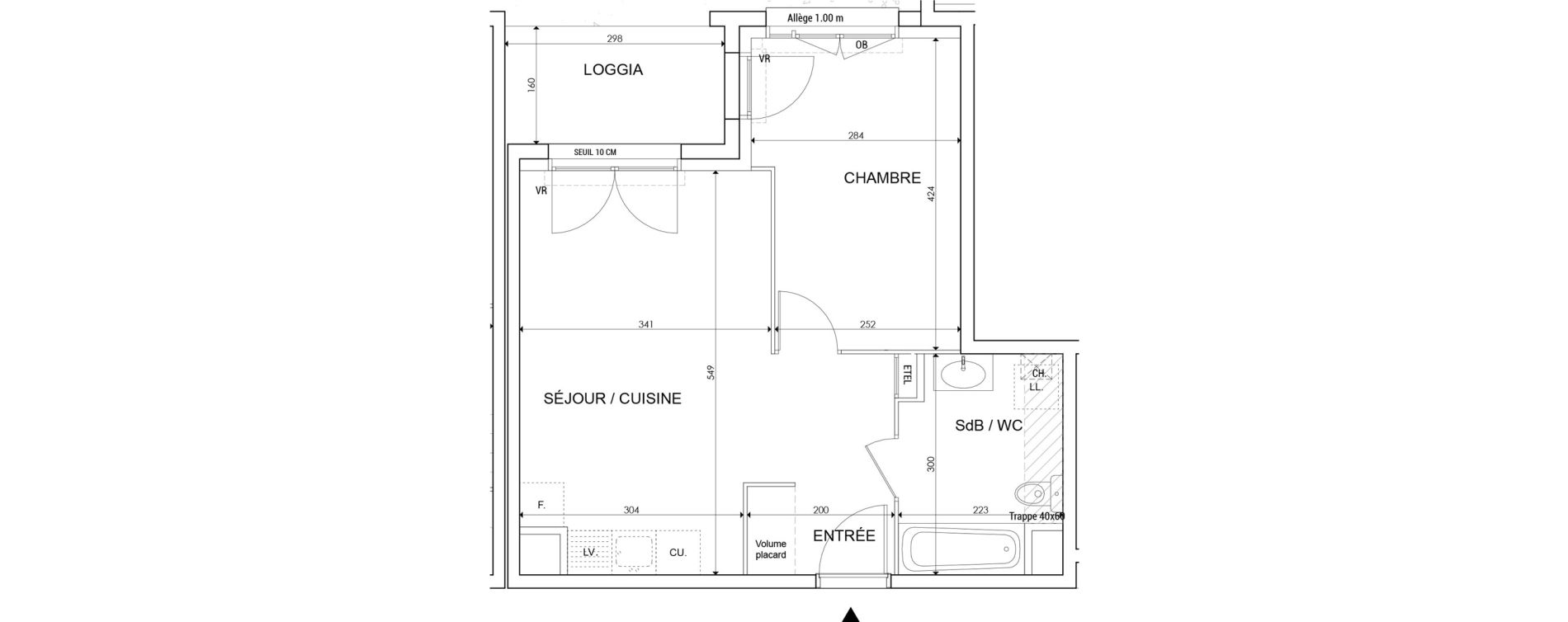 Appartement T2 de 40,40 m2 &agrave; Saint-Maurice-L'Exil Centre