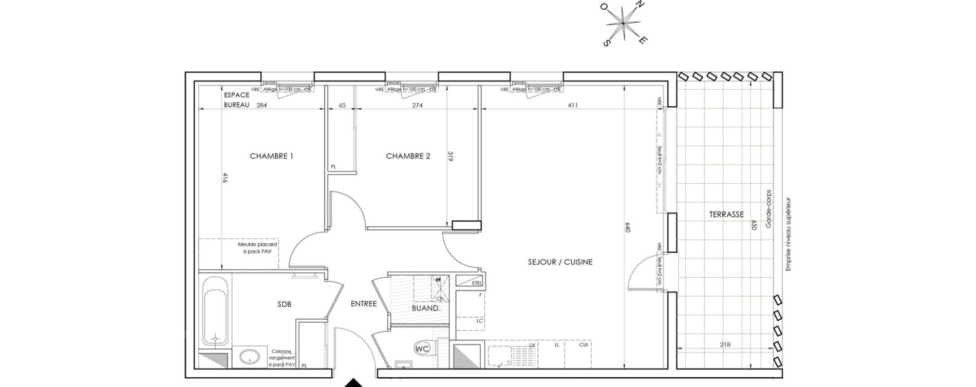 Appartement T3 de 64,00 m2 à Saint-Nazaire-Les-Eymes Centre