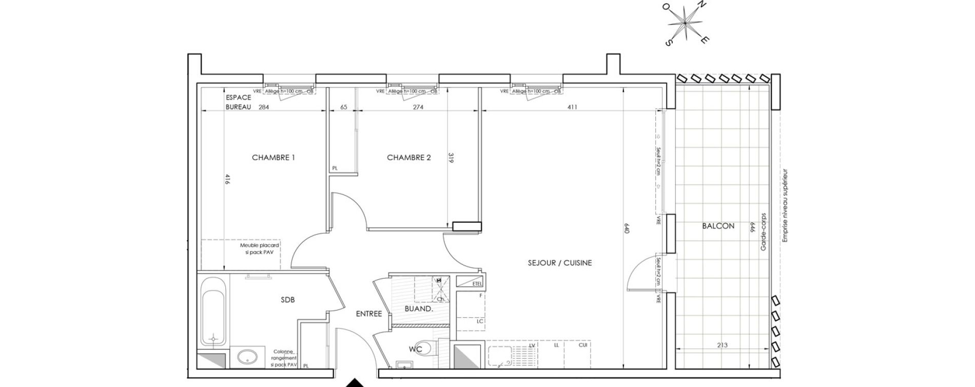 Appartement T3 de 64,20 m2 &agrave; Saint-Nazaire-Les-Eymes Centre