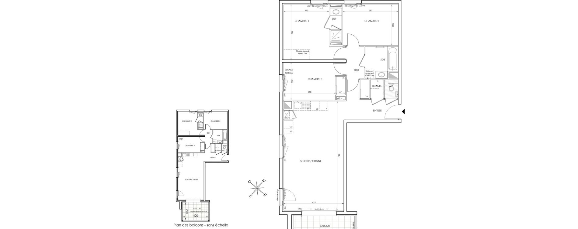 Appartement T4 de 84,20 m2 &agrave; Saint-Nazaire-Les-Eymes Centre