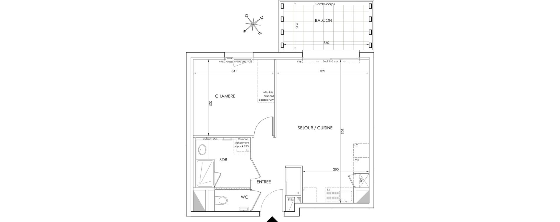Appartement T2 de 43,20 m2 &agrave; Saint-Nazaire-Les-Eymes Centre