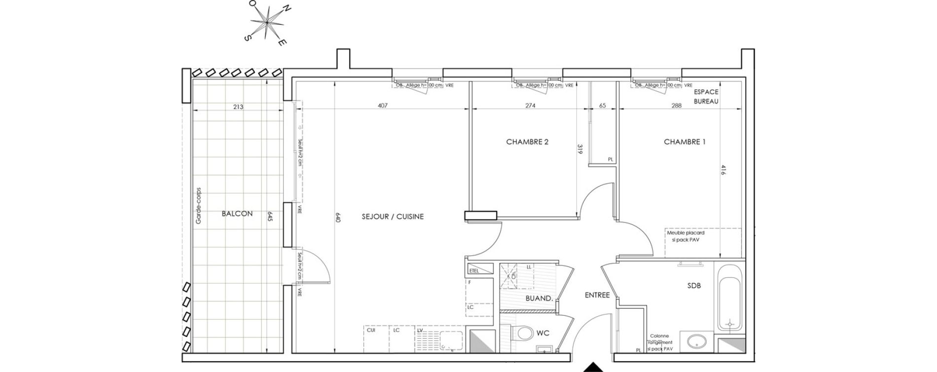 Appartement T3 de 64,40 m2 &agrave; Saint-Nazaire-Les-Eymes Centre