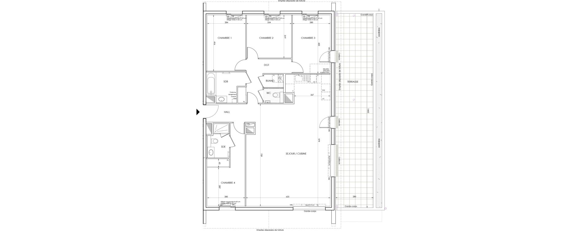 Appartement T5 de 123,50 m2 &agrave; Saint-Nazaire-Les-Eymes Centre