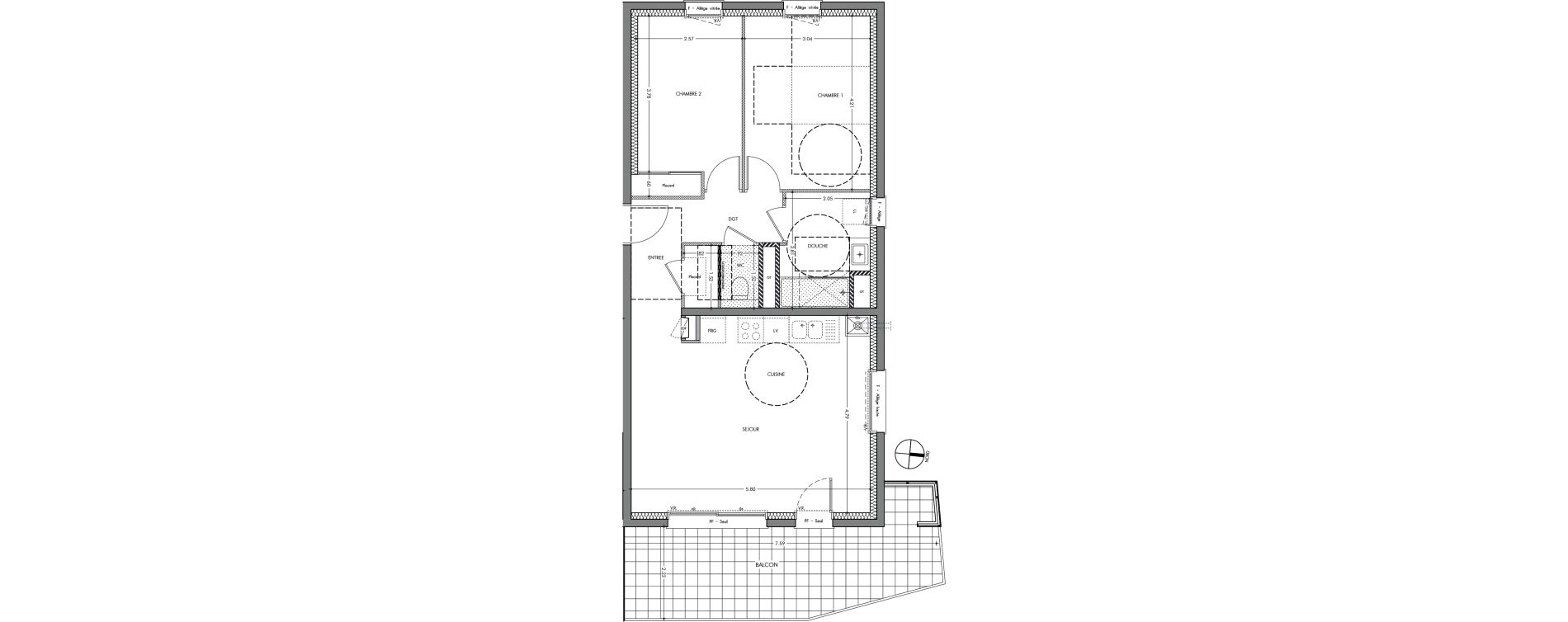 Appartement T3 de 65,78 m2 &agrave; Sassenage La falaise