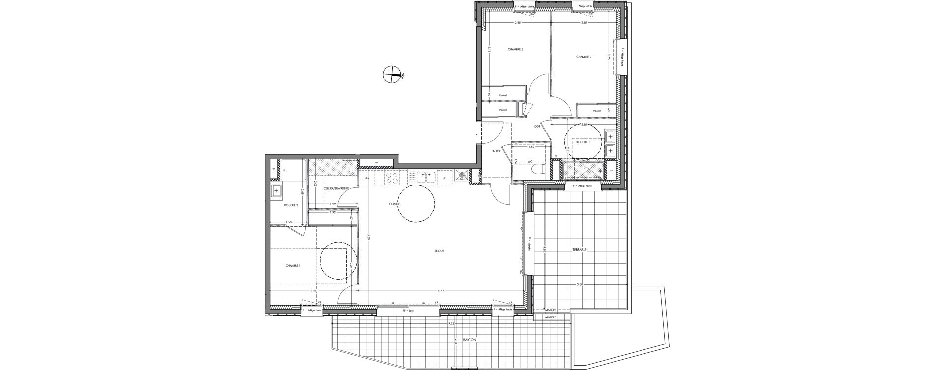 Appartement T4 de 93,24 m2 &agrave; Sassenage La falaise