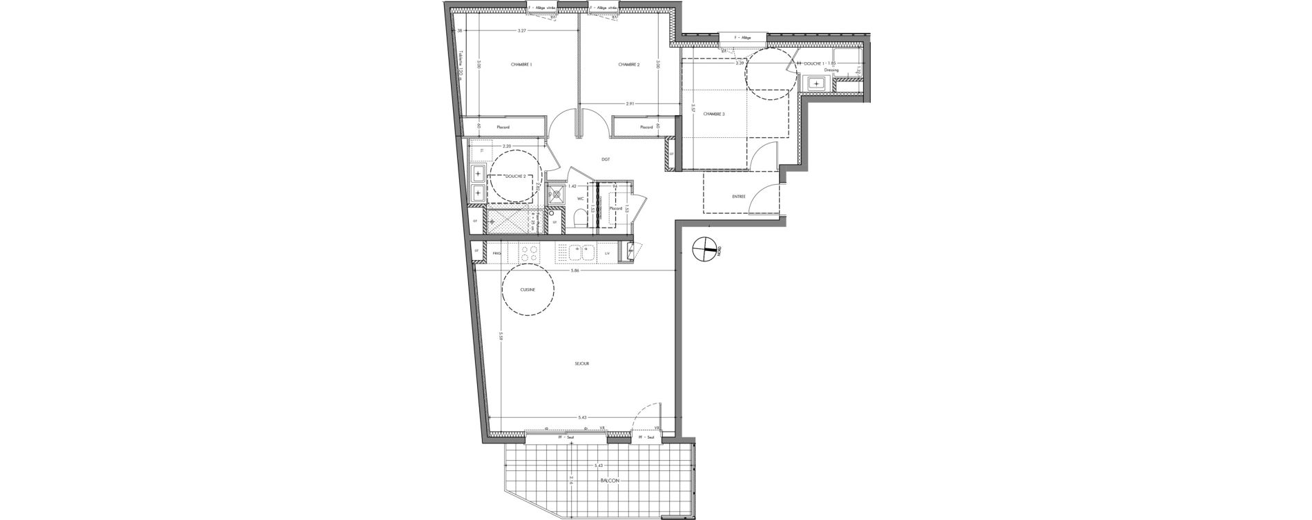 Appartement T4 de 87,57 m2 &agrave; Sassenage La falaise