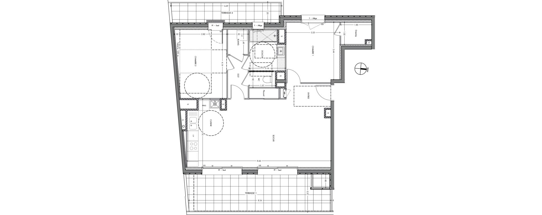 Appartement T3 de 75,82 m2 &agrave; Sassenage La falaise