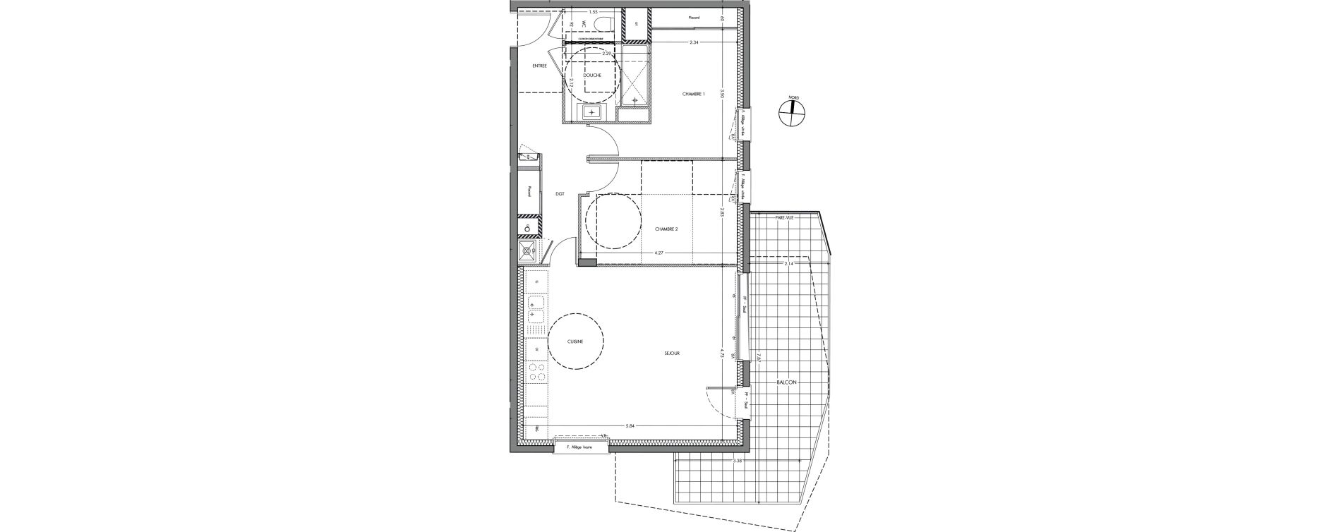 Appartement T3 de 66,44 m2 &agrave; Sassenage La falaise