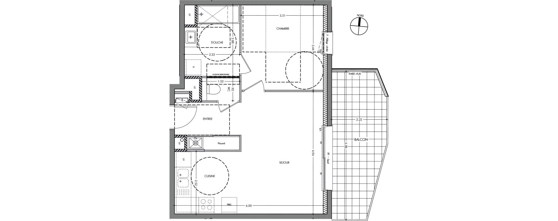Appartement T2 de 46,65 m2 &agrave; Sassenage La falaise