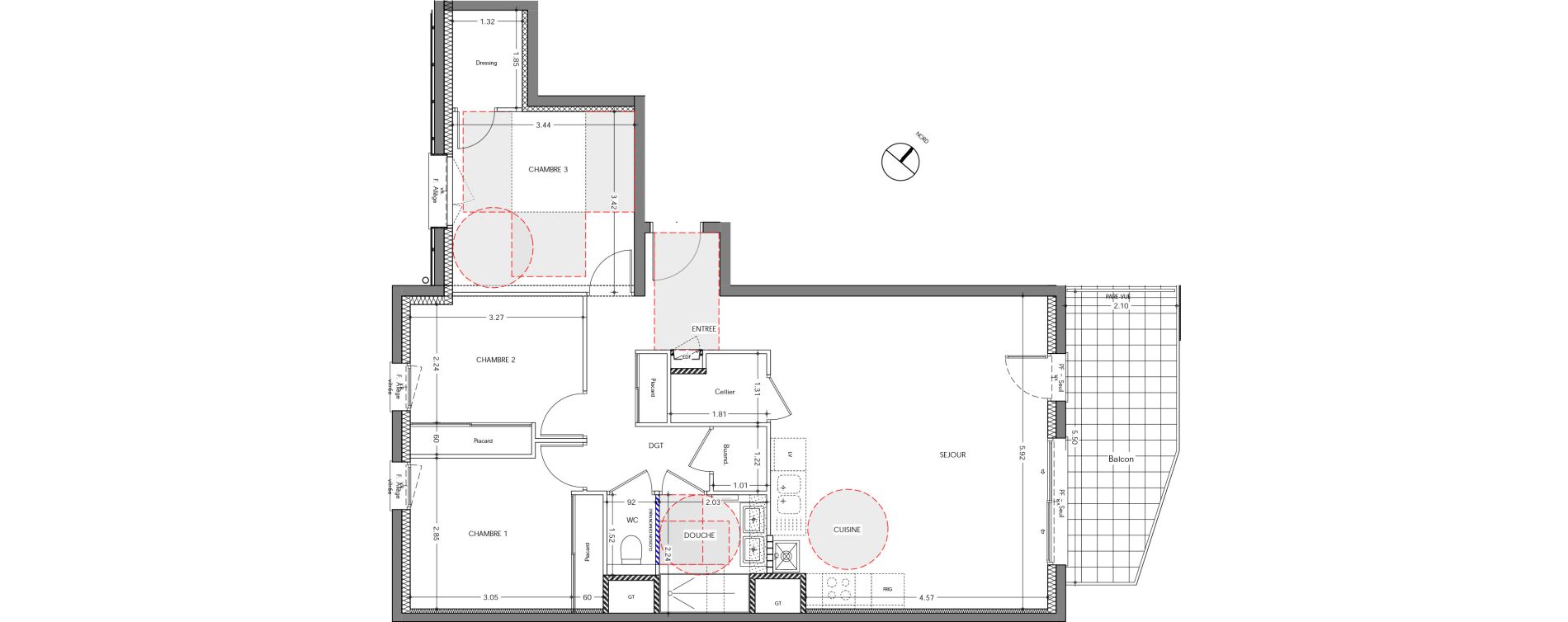 Appartement T4 de 82,36 m2 &agrave; Sassenage Centre