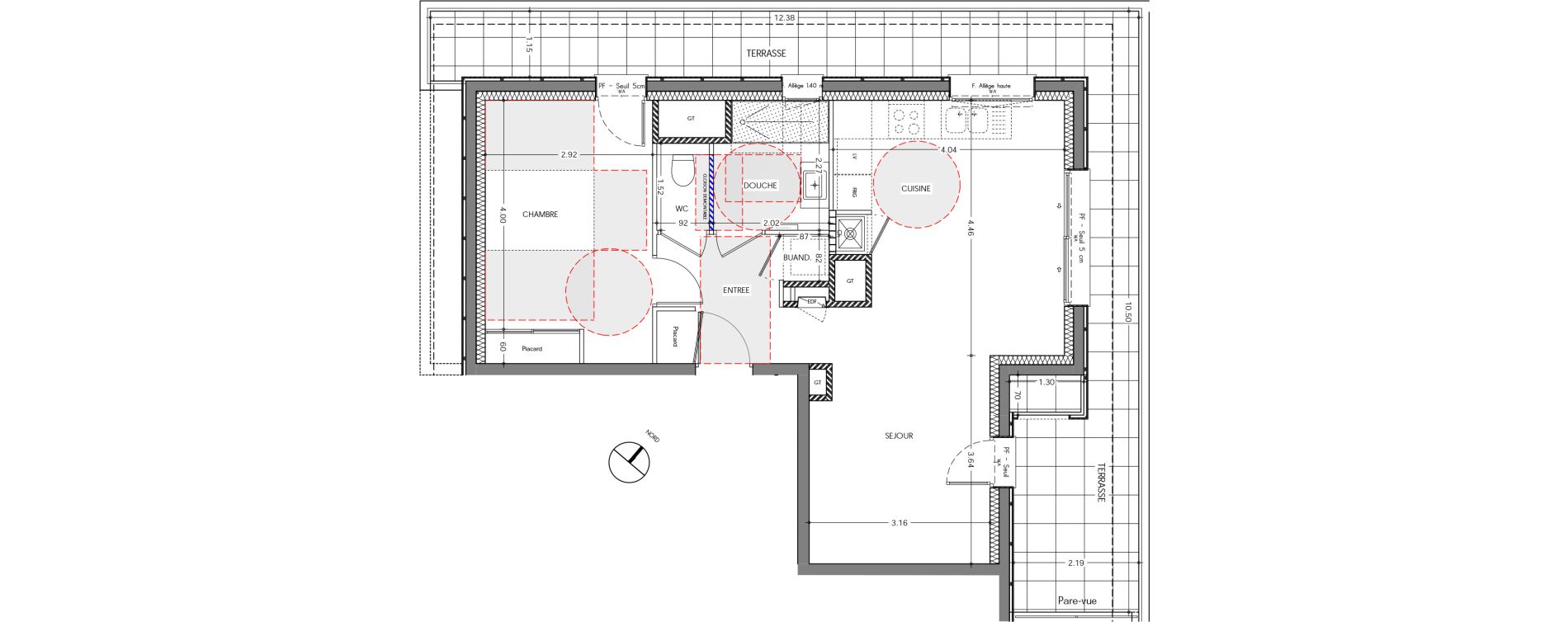 Appartement T2 de 54,10 m2 &agrave; Sassenage Centre