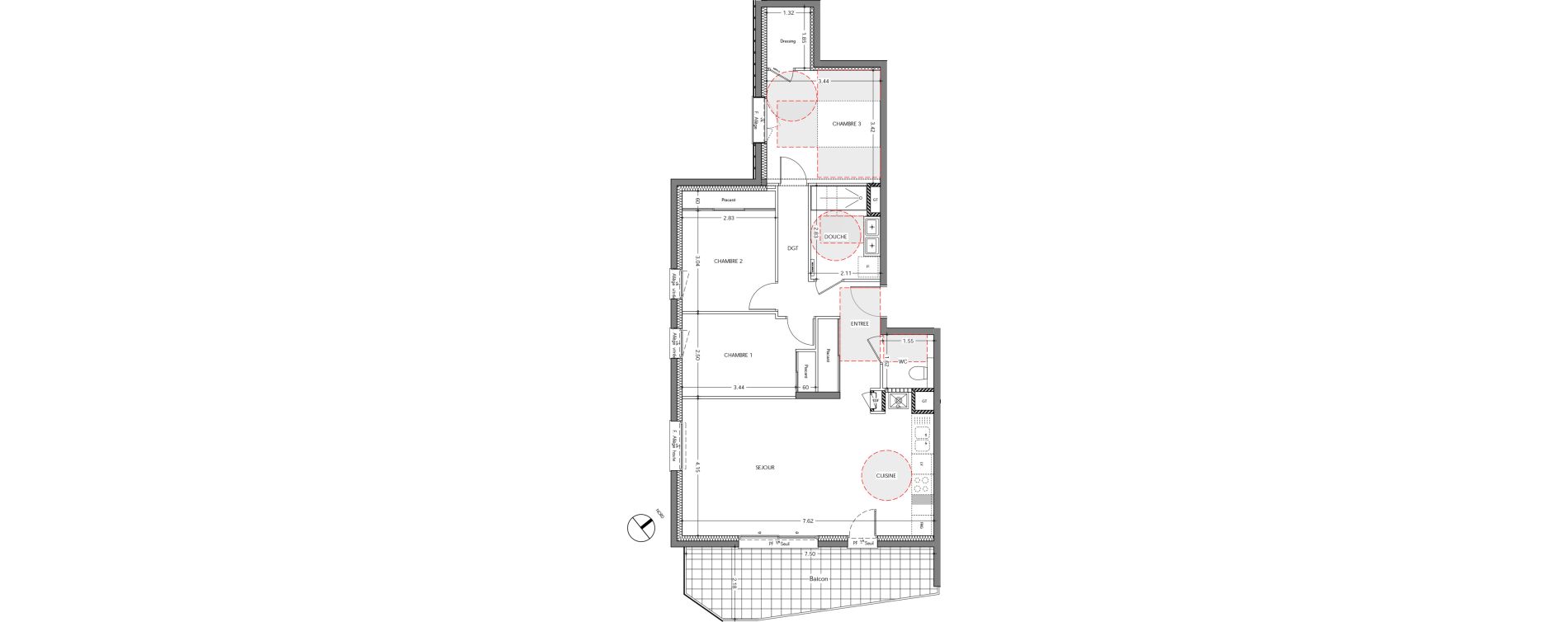Appartement T4 de 84,04 m2 &agrave; Sassenage Centre