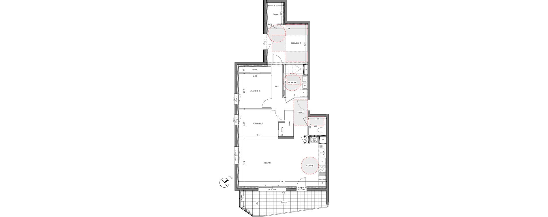 Appartement T4 de 84,05 m2 &agrave; Sassenage Centre