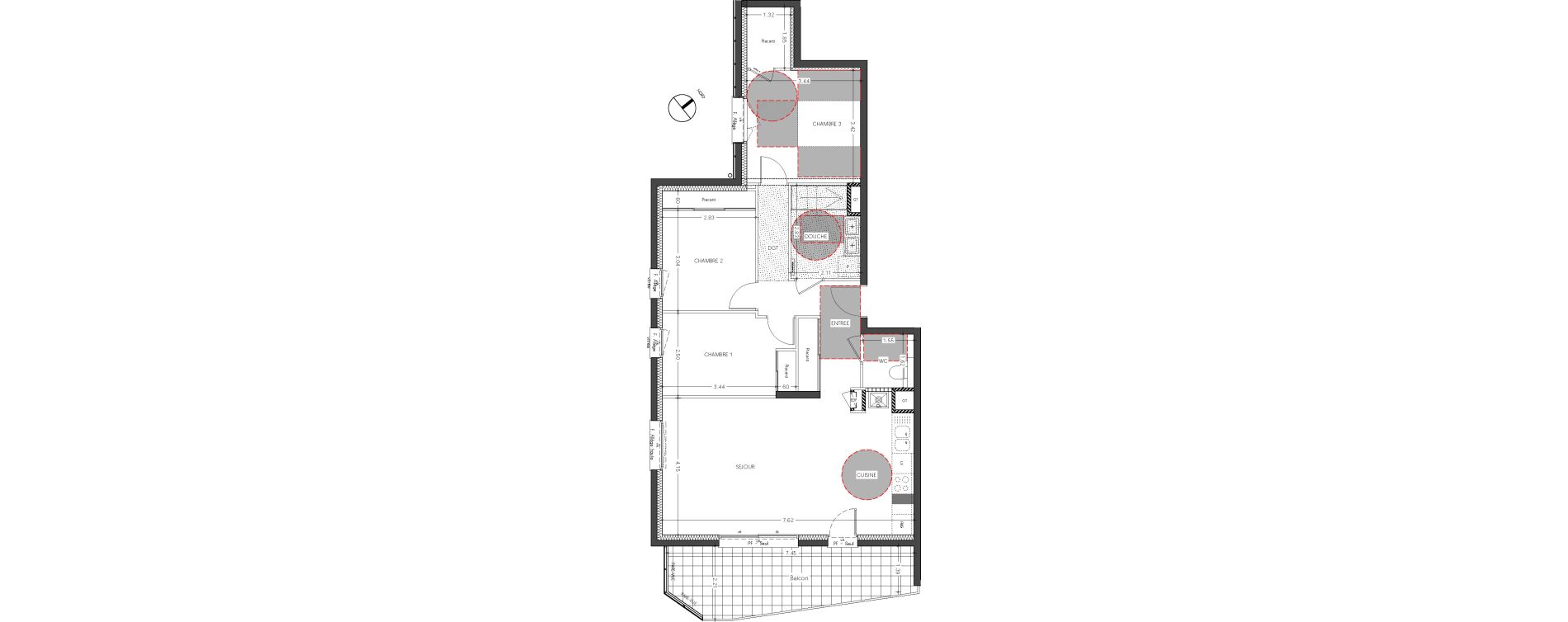 Appartement T4 de 83,63 m2 &agrave; Sassenage Centre