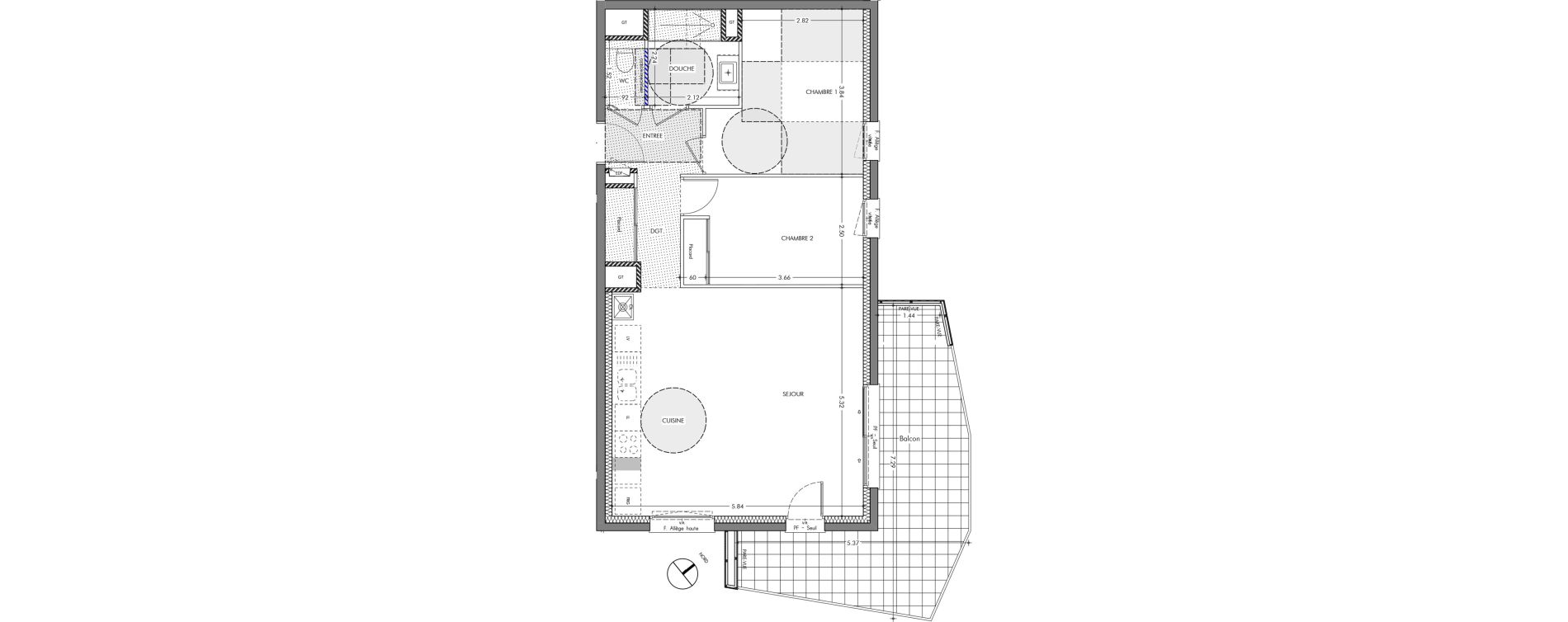 Appartement T3 de 66,60 m2 &agrave; Sassenage Centre