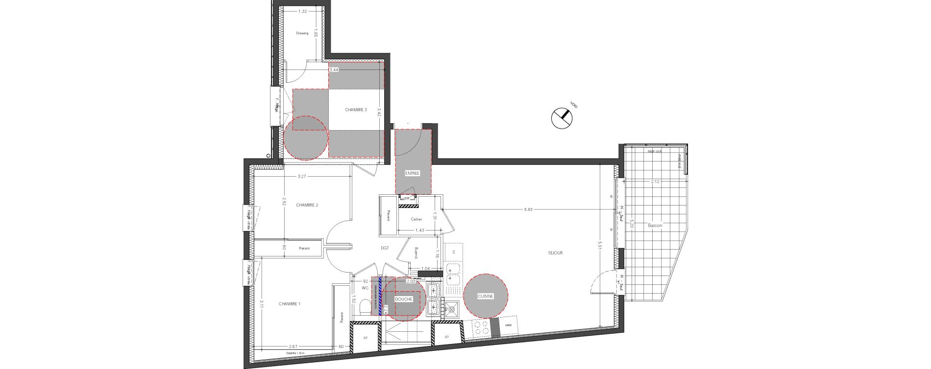 Appartement T4 de 85,45 m2 &agrave; Sassenage Centre