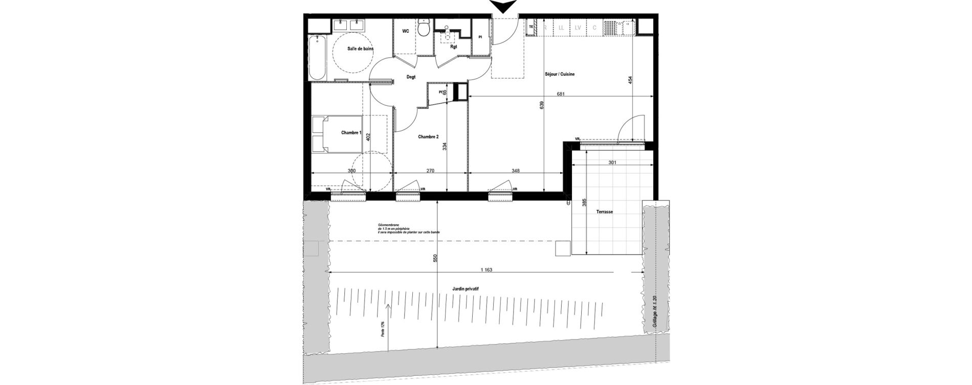 Appartement T3 de 71,19 m2 &agrave; Serpaize Centre