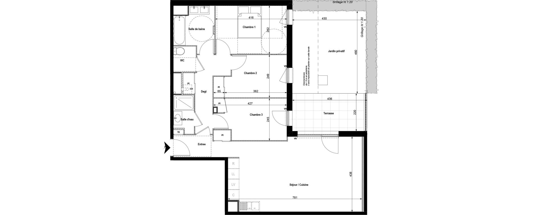 Appartement T4 de 84,83 m2 &agrave; Serpaize Centre