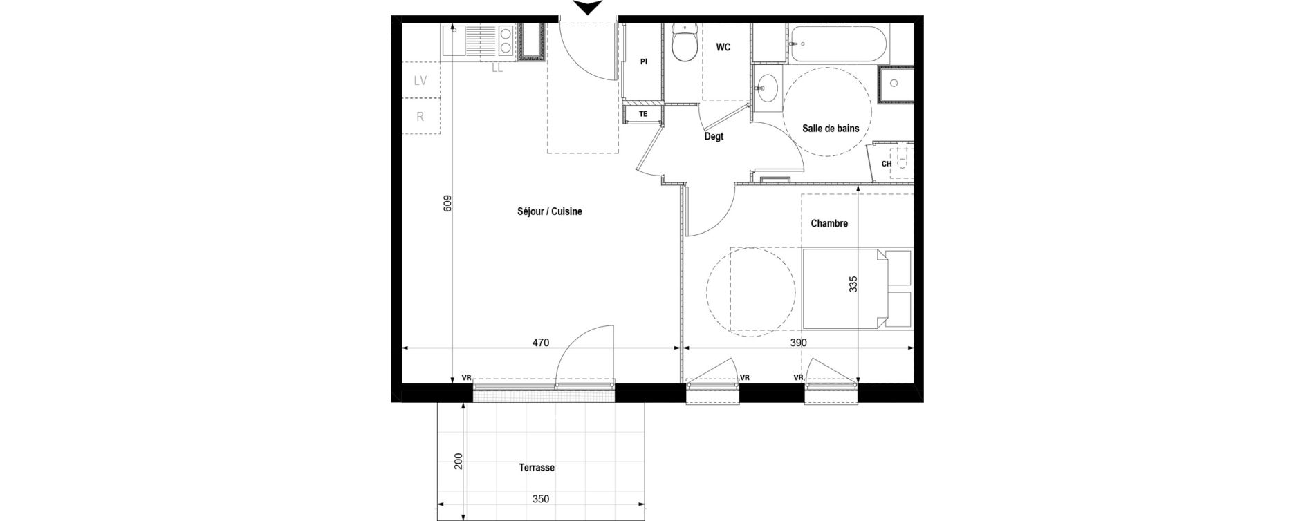 Appartement T2 de 50,52 m2 &agrave; Serpaize Centre