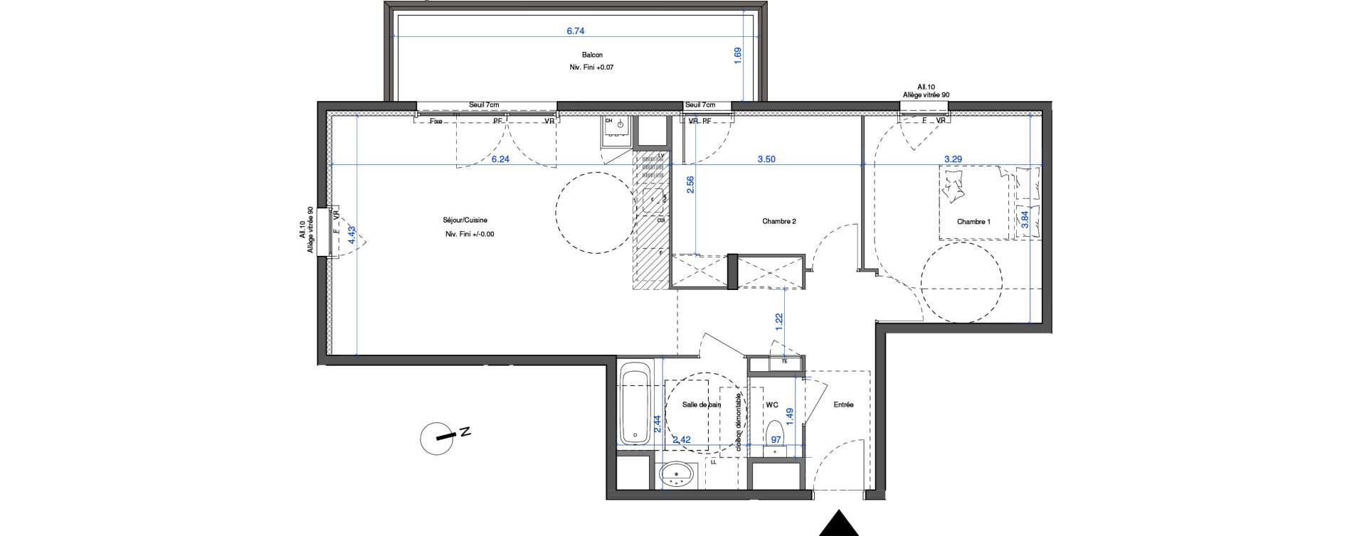 Appartement T3 de 65,25 m2 &agrave; Vienne Estressin