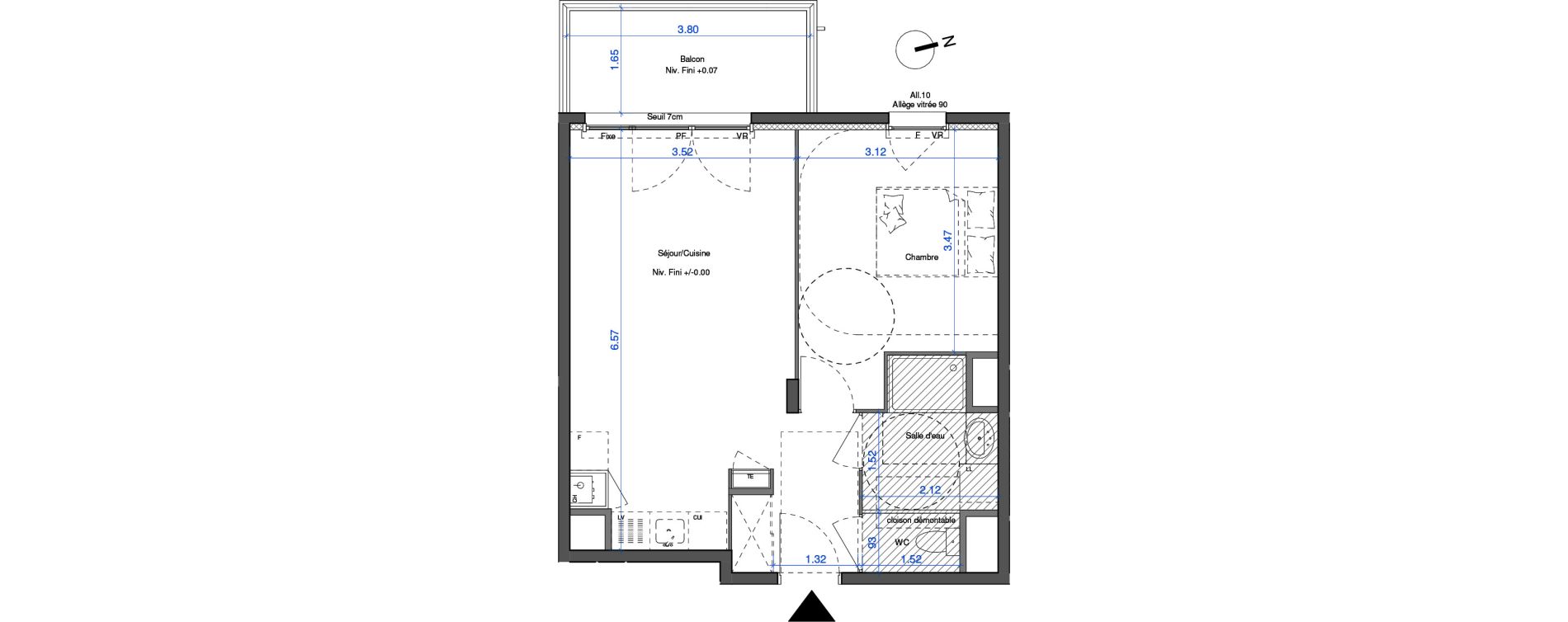 Appartement T2 de 42,95 m2 &agrave; Vienne Estressin
