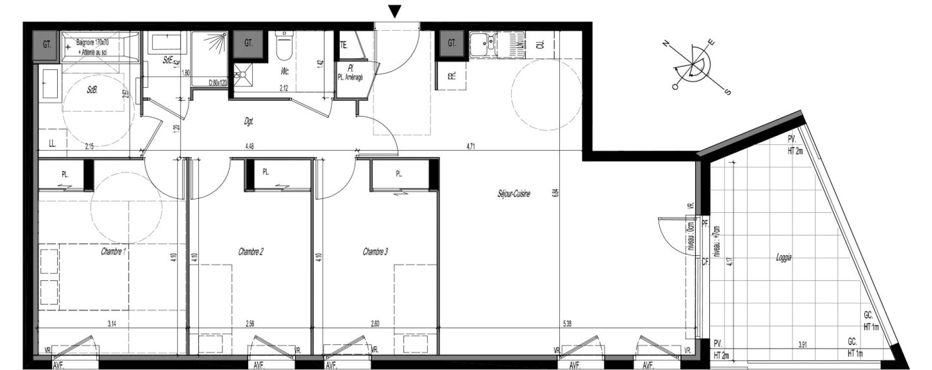 Appartement T4 de 84,10 m2 &agrave; Vienne Bon accueil