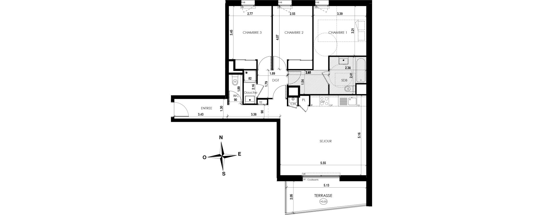 Appartement T4 de 84,43 m2 &agrave; Vienne Centre