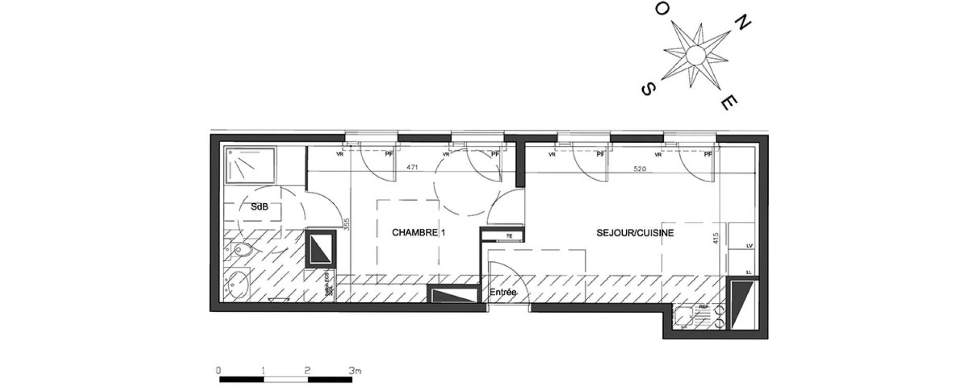 Appartement T2 de 41,04 m2 &agrave; Vienne Centre