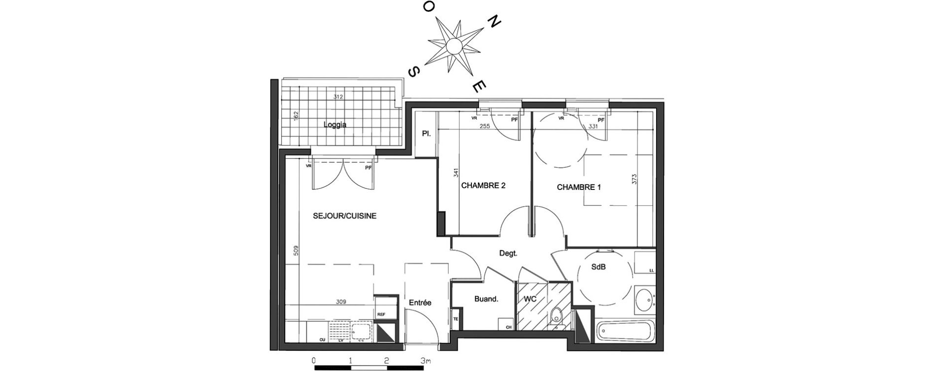 Appartement T3 de 56,70 m2 &agrave; Vienne Centre