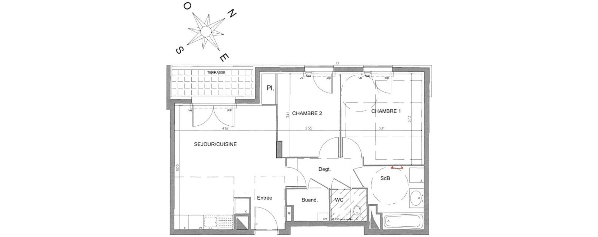 Appartement T3 de 56,70 m2 &agrave; Vienne Centre
