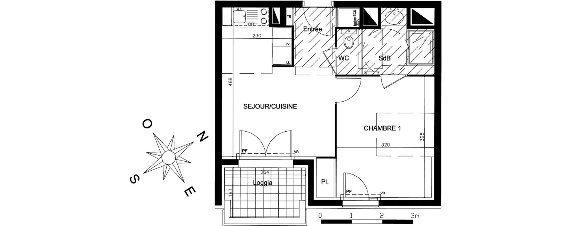 Appartement T2 de 36,60 m2 à Vienne Centre