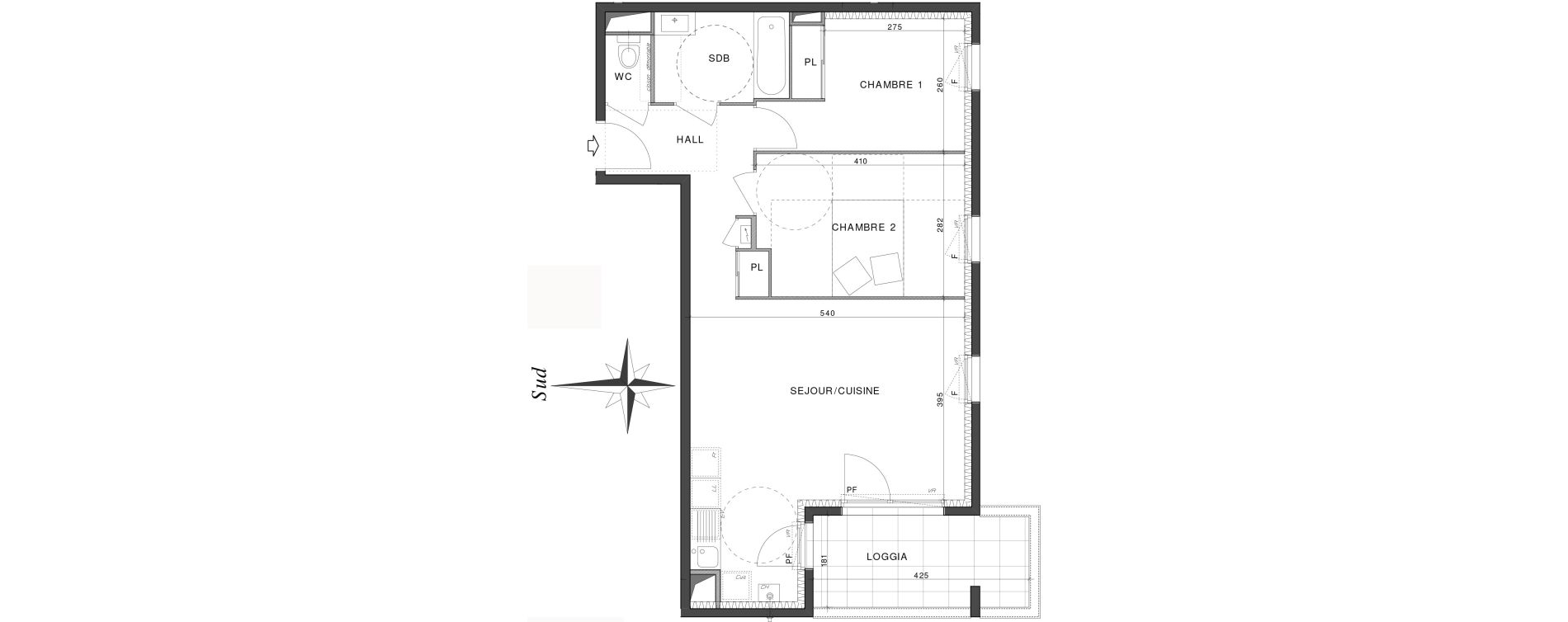 Appartement T3 de 58,82 m2 &agrave; Villefontaine Centre