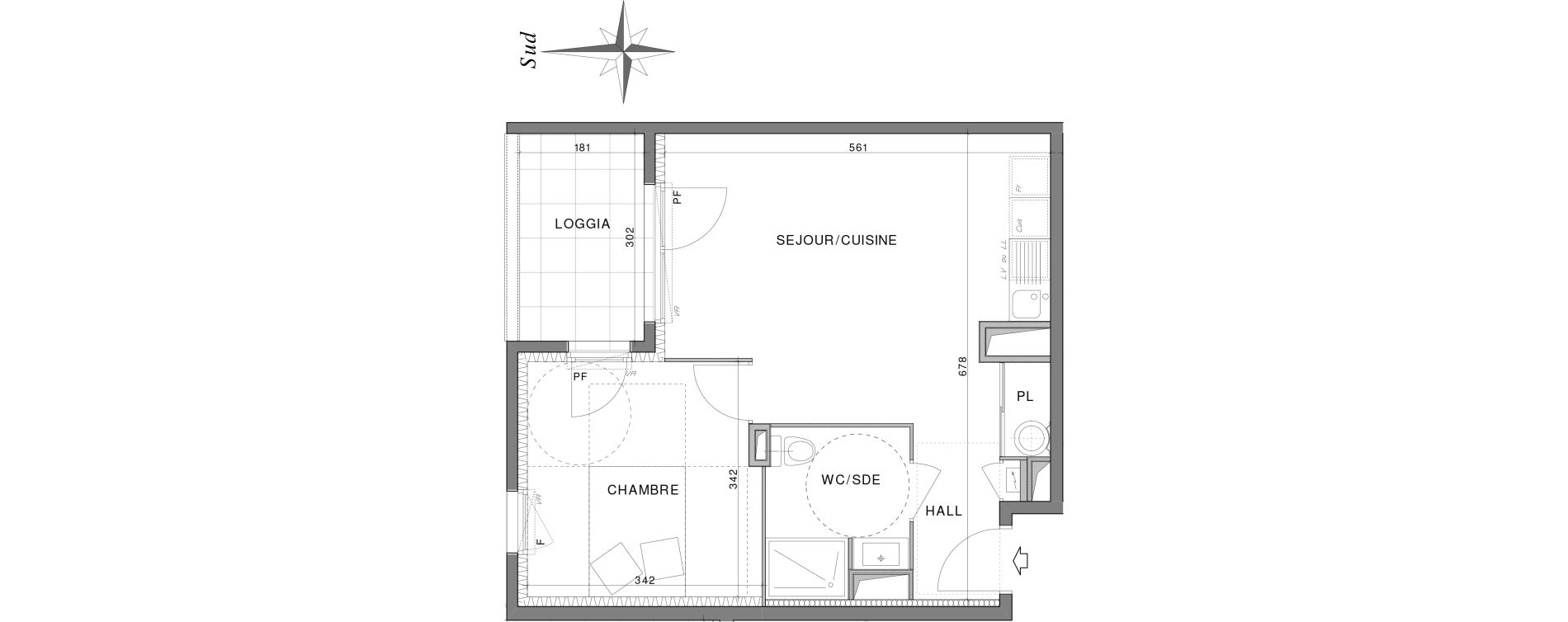 Appartement T2 de 41,60 m2 &agrave; Villefontaine Centre