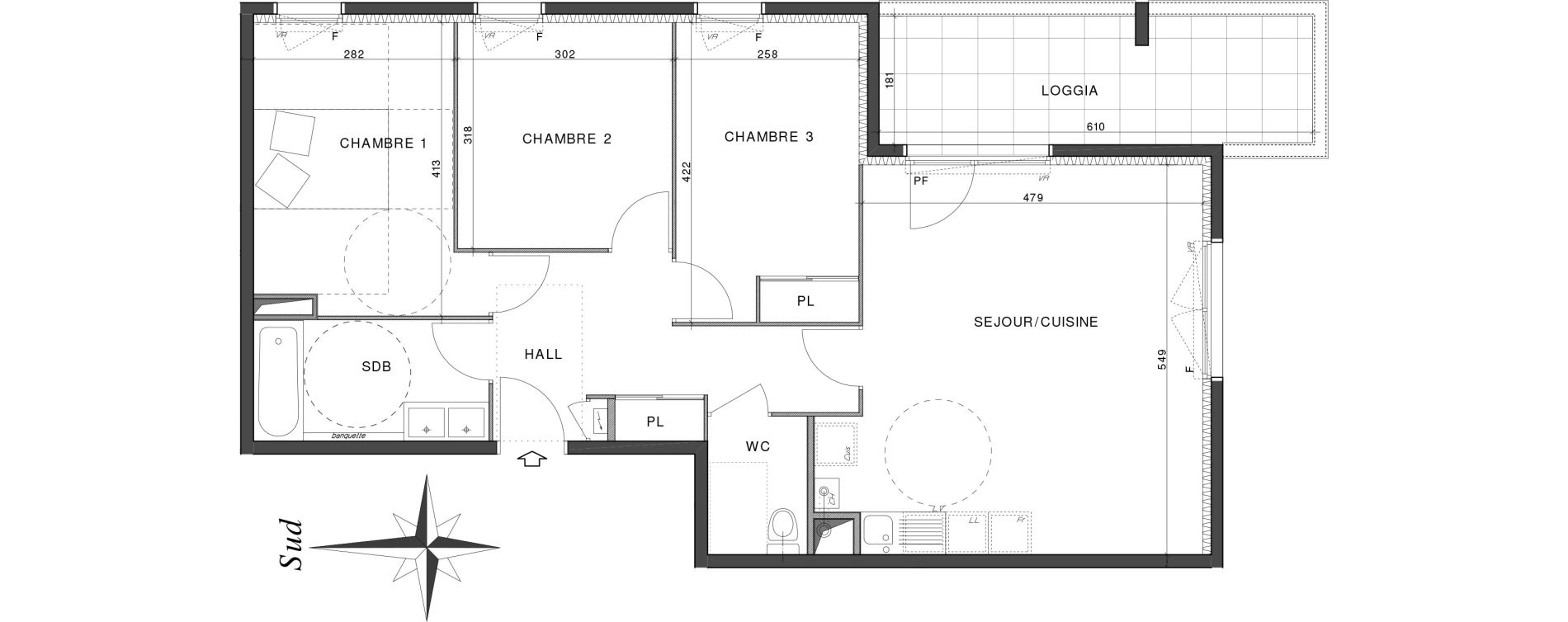 Appartement T4 de 77,70 m2 &agrave; Villefontaine Centre