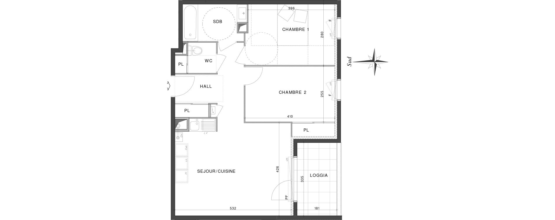 Appartement T3 de 60,86 m2 &agrave; Villefontaine Centre