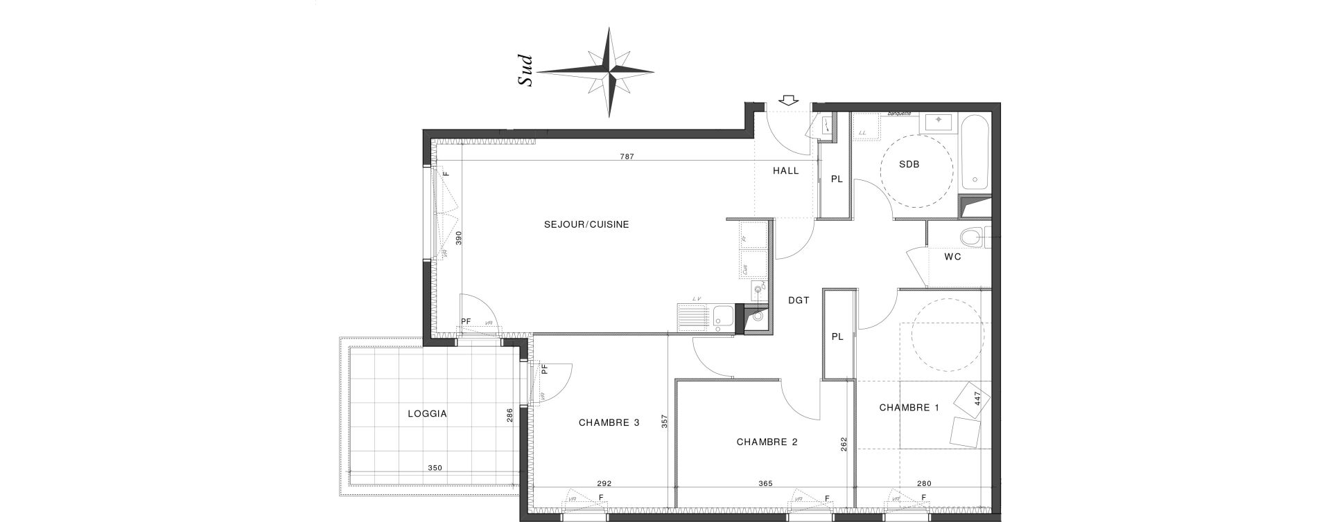 Appartement T4 de 80,10 m2 &agrave; Villefontaine Centre