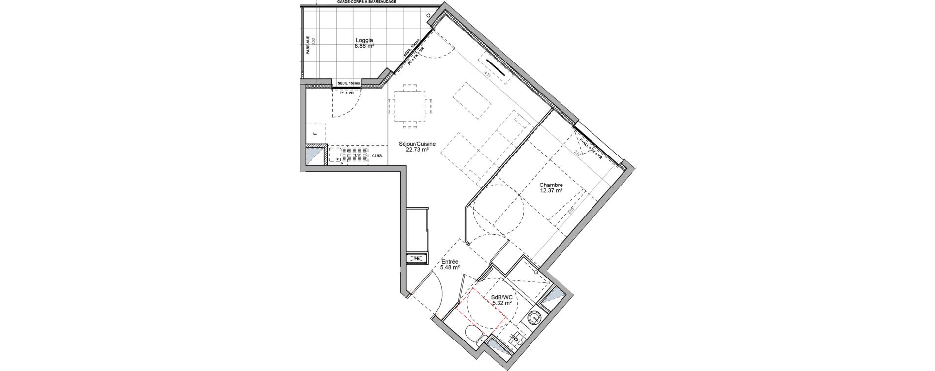 Appartement T2 de 45,90 m2 &agrave; Villefontaine Centre - saint-bonnet - muissiat