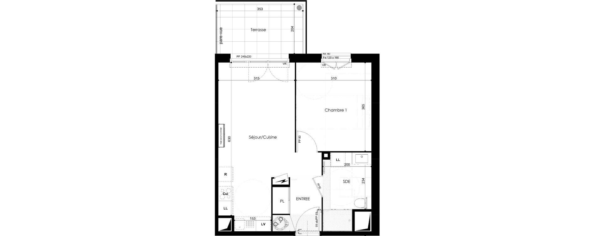 Appartement T2 de 41,61 m2 &agrave; Villefontaine Centre - saint-bonnet - muissiat