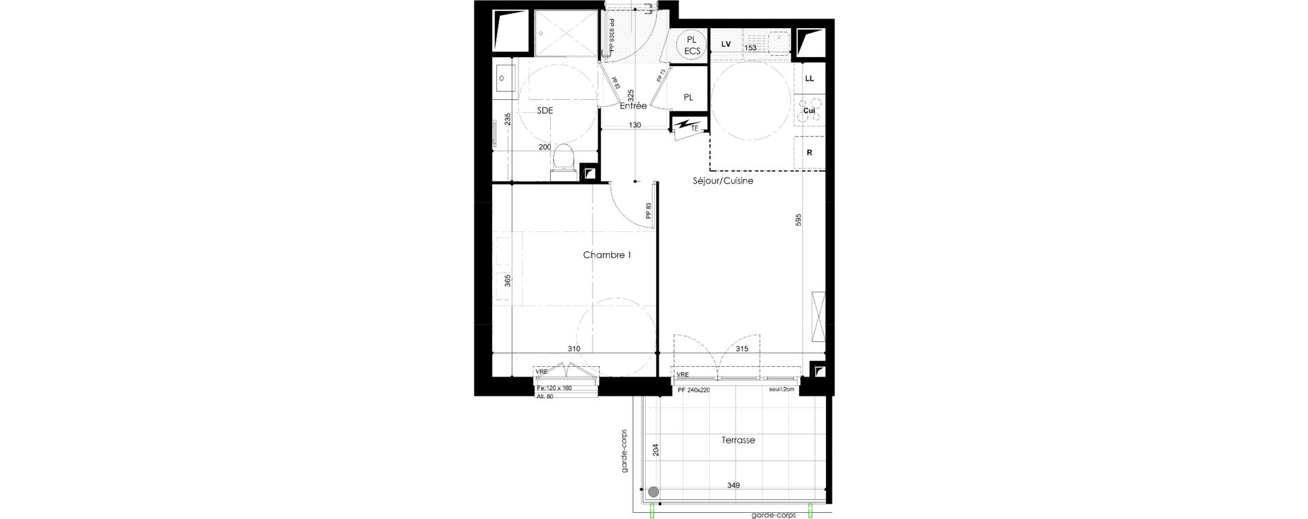 Appartement T2 de 40,47 m2 &agrave; Villefontaine Centre - saint-bonnet - muissiat