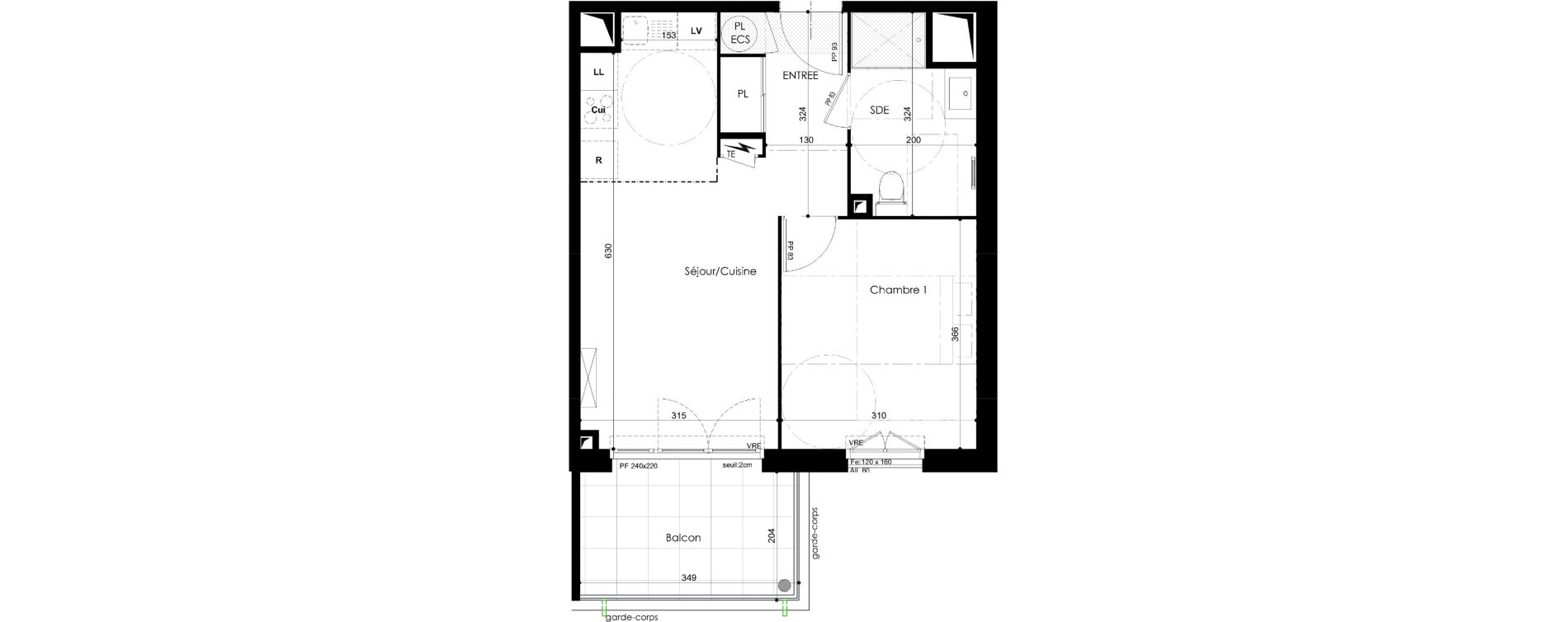 Appartement T2 de 41,48 m2 &agrave; Villefontaine Centre - saint-bonnet - muissiat